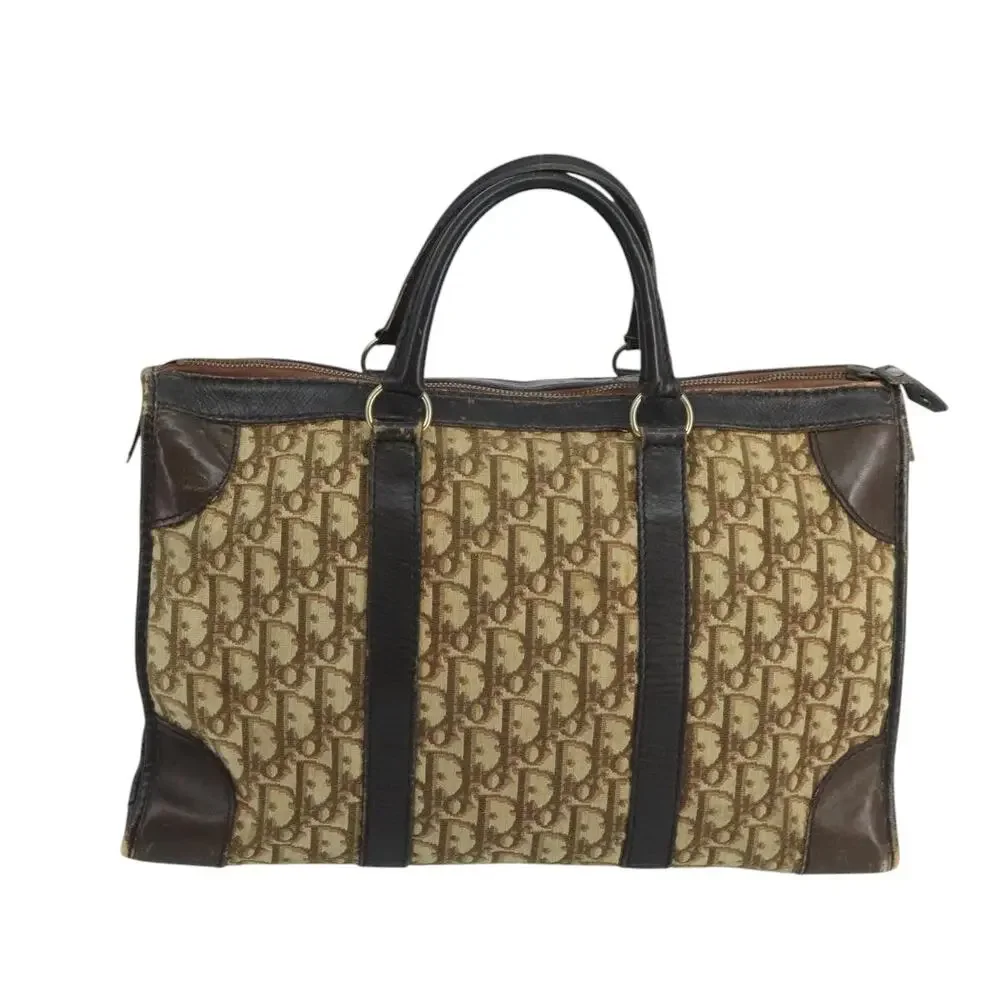 DIOR Trotter Canvas Boston Bag Brown